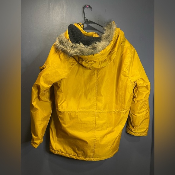 BEVERLY HILLS POLO CLUB MUSTARD YELLOW PARKA COAT - Picture 12 of 13